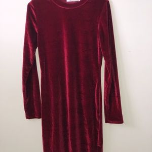Red velvet dress